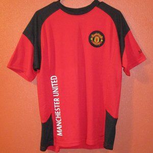 FIFA Manchester United NEW Woman Large Red Black Yellow Graphic UK Soccer Shirt